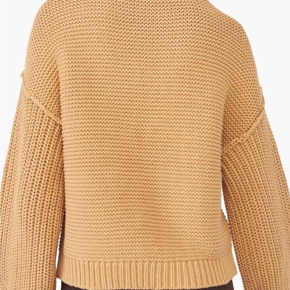 Womens Free People Dream Cable Crewneck Sweater sz S camel / tan - Picture 2 of 9